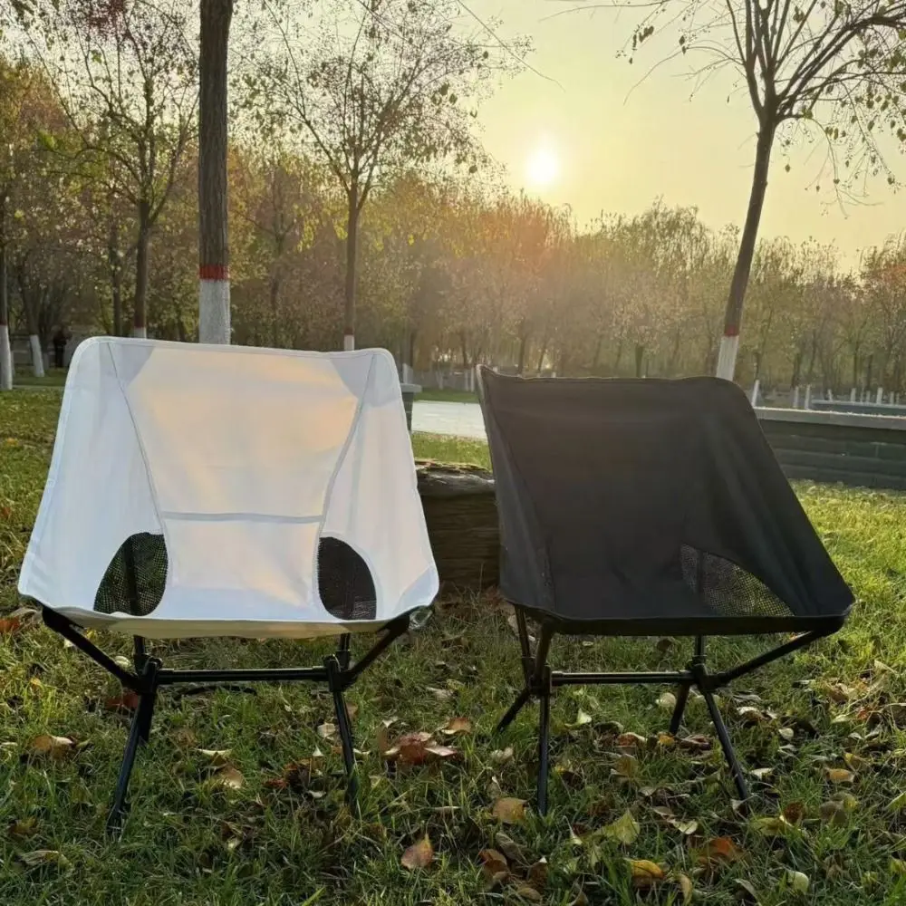 

Collapsible Foldable Camping Chair Backrest Ultralight Moon Chair Wear-resistant Breathable Hiking Picnic Seat Hiking