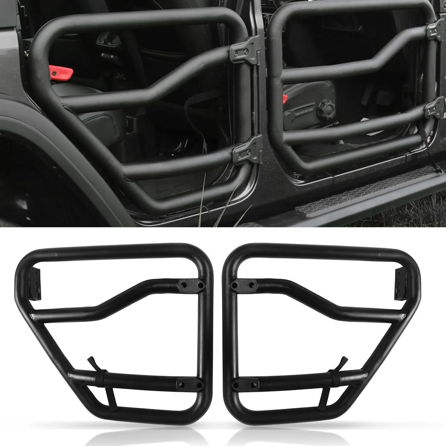 Tube Doors Half Door Fit for Wrangler JL 2018-2025 / Gladiator JT 2020-2025 4 Door Offroad Tubular Trail Doors