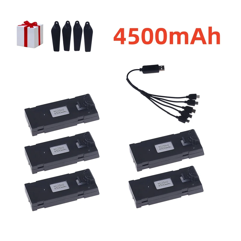 Rechargeable 3.7V 4500mAh Li-ion Battery For RC Drone E88 E88PRO E525 E99 P1 P3 P10 A13 RC Quadcopter Parts Battery