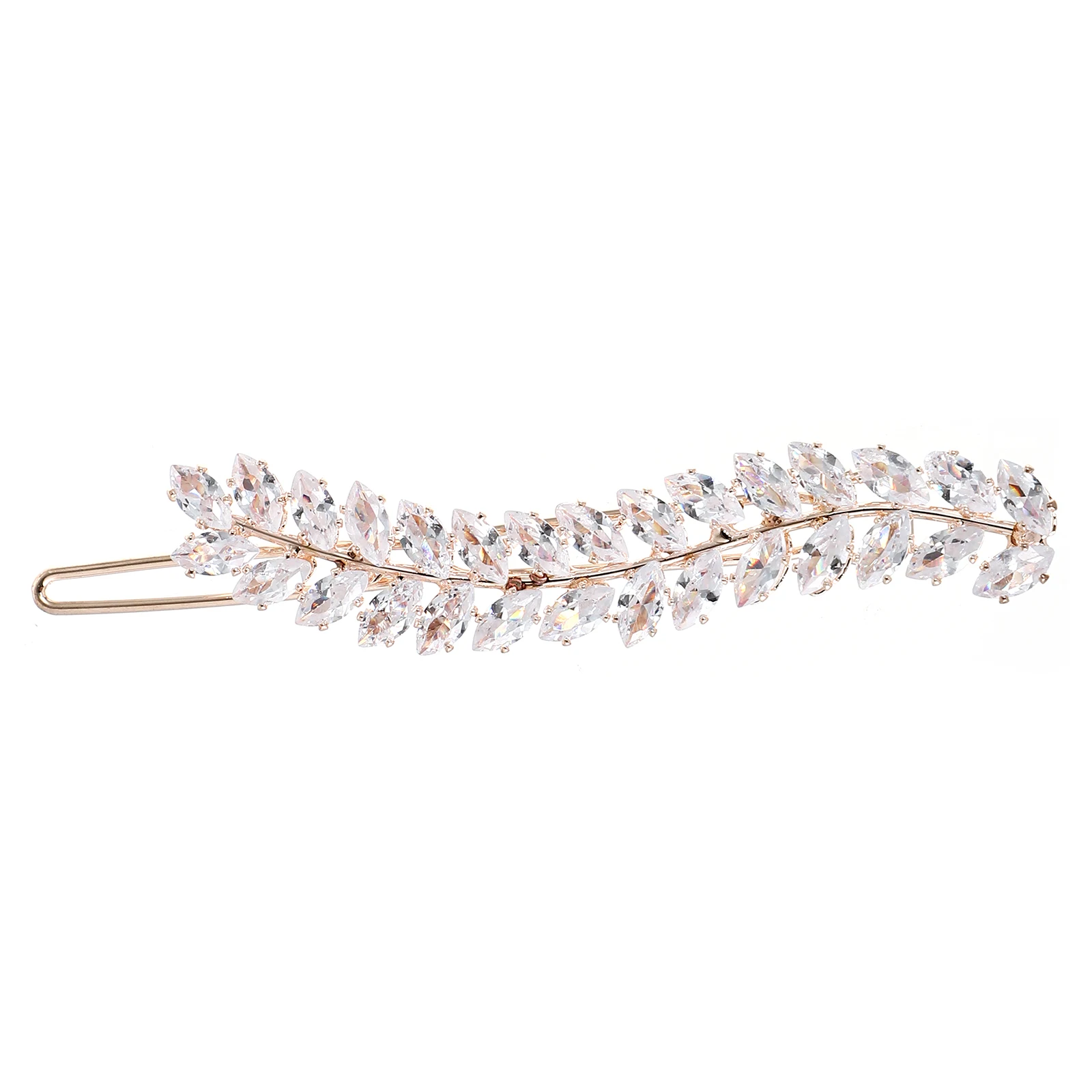

1pc Full Diamond Zircon Hair Clips Leaf Design Elegant Lightweight Party Wedding Hair Accessories Stylish Girl Women Hairpin