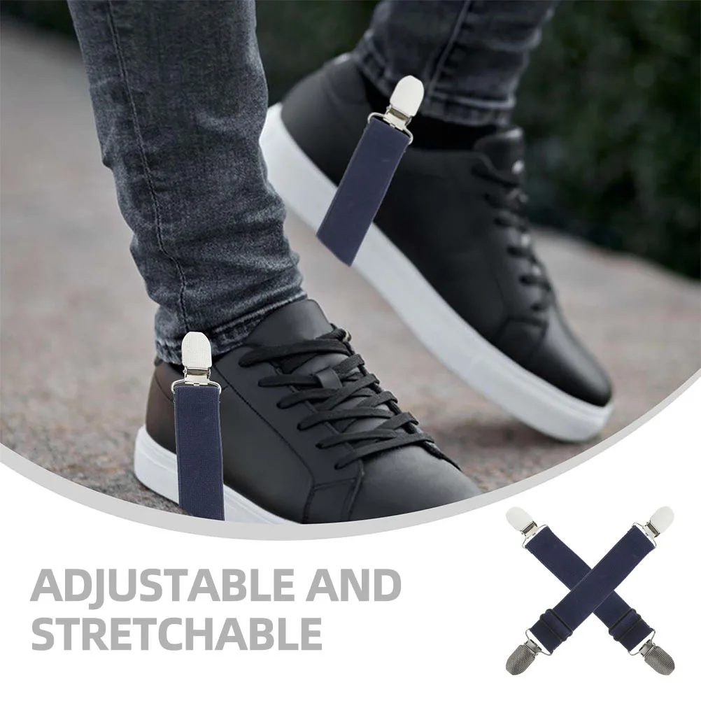 

2pcs Elastic Pant Keepers Adjustable Boot Clips Windproof Outdoor Cycling Trouser Legs Fixing Clips Strap Clamps Horse Riding