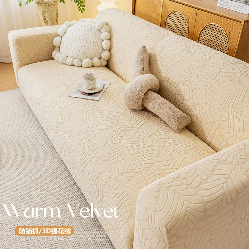 Floral Jacquard Full Sofa Cover Non-Zipper All Coverage Slipcover Home Sofas S To Xl Fit Ranges Cm Seating