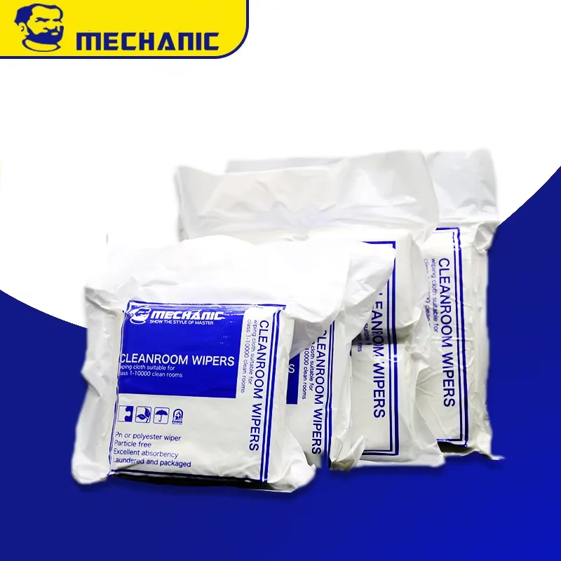 MECHANIC Soft Cleanroom Wiper Anti-Static Non Dust Cloth Fiber for Phone Pad Camera PC Screen Cleaning Class 1-10000 Clean Room