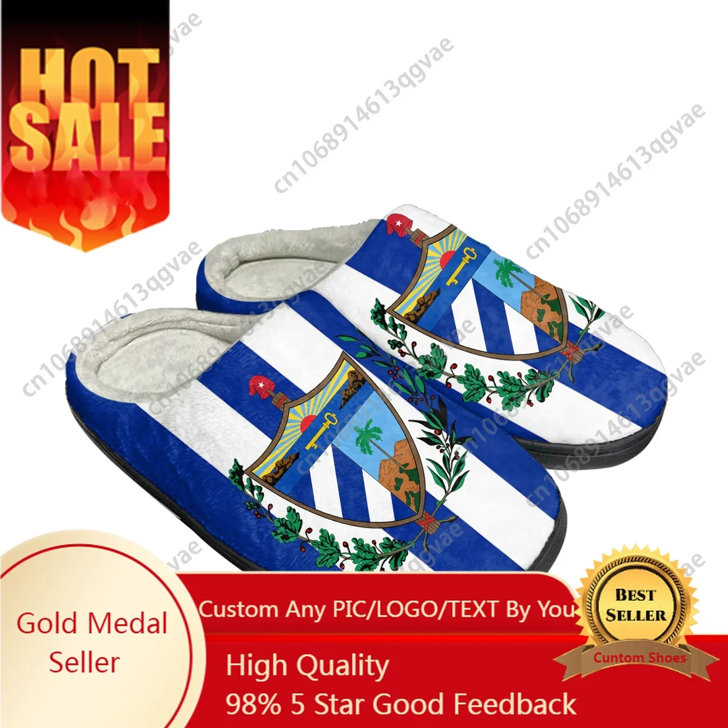 

Cuban Flag Home Cotton Custom Slippers Mens Womens Sandals Cuba Plush Bedroom Casual Keep Warm Shoes Thermal Slipper