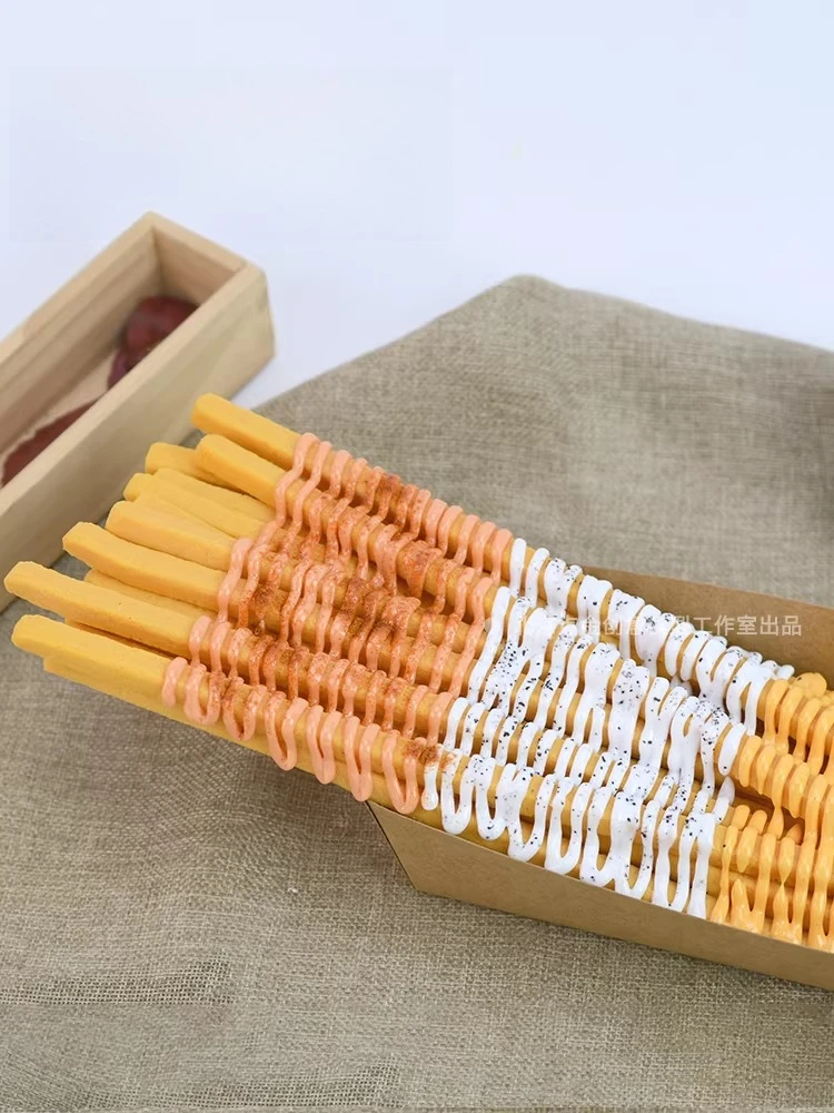 Simulated long French fries model snacks Thai fried fries fake French fries props fake sample decoration stall display customiza