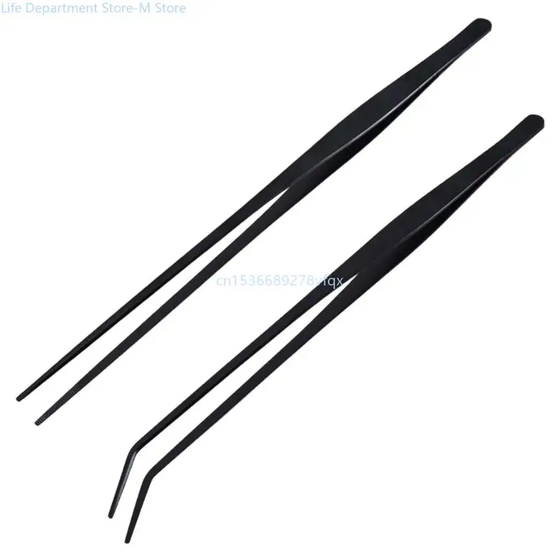 Quality Aquatic Tweezers Set 27cm Steel Straight & Curved for Aquarium Planting and Reptiles Feeding Cleaning Tool