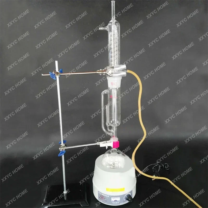 250 ml-1000 ml ใหม่ Lab Soxhlet Extractor น้ํามันหอมระเหยการกลั่นไอน้ําเครื่องแก้วชุด w/Thermostat ไฟฟ้าคอนเดนเซอร์