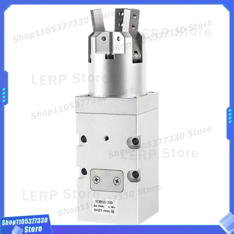 YCMRS3-32D Parallel Cylinder Air Claw 360 Degree Infinite Rotation Filling Machine Nut Gripper Three Claws Double Claw Design