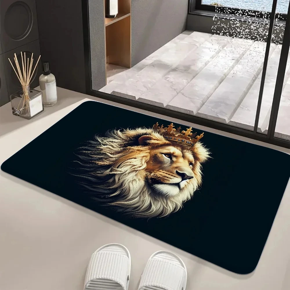 Tiger Lion Animal Wild Animal Cartoon Bath Mat Nordic Style Carpet Bathroom Bathtub Bedroom Bedside Men's Room Decoration Rug