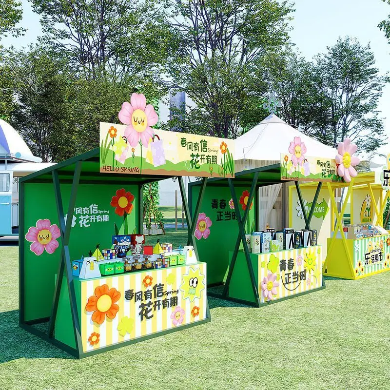 

Outdoor square stall rack market merchandise activity stall rack shopping mall float display night market food snack