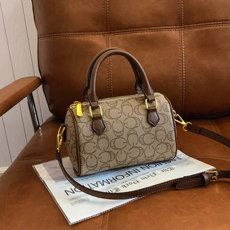 women-vintage-monogram-mini-boston-handbag-light-color-cylinder-pillow-crossbody-bag-with-adjustable-leather-strap