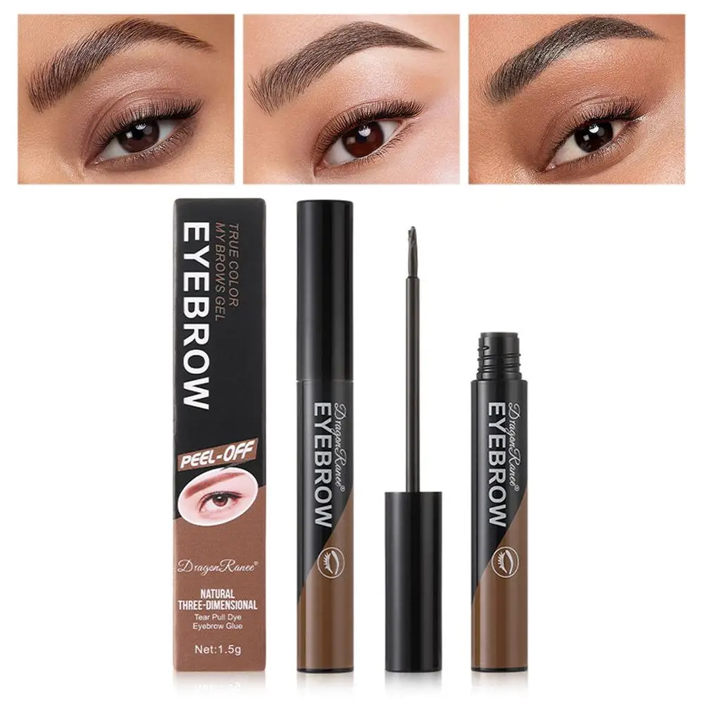 Tearing Dye Eyebrow Cream Makeup Black Brown Sweatproof Tint Lasting Gel Eyebrow Off Tattoo Semi-Permanent Brow Peel Cosmet D1J0