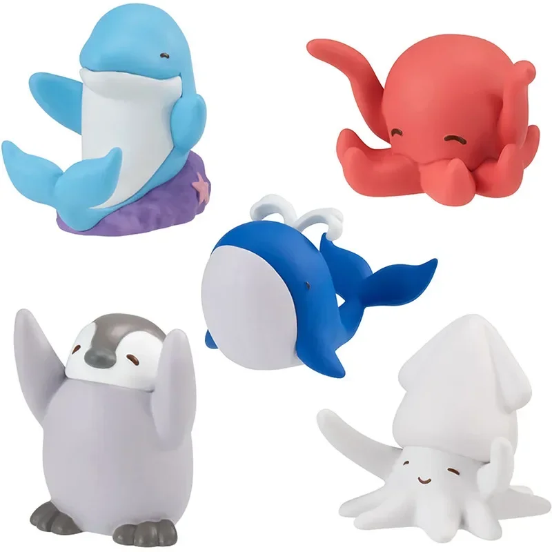 BANDAI Original Japan Gashapon Figure Anime Cute Marine Animal Penguin Whale Pen Rack Kawaii Capsule Toys Figurine Girls Gift