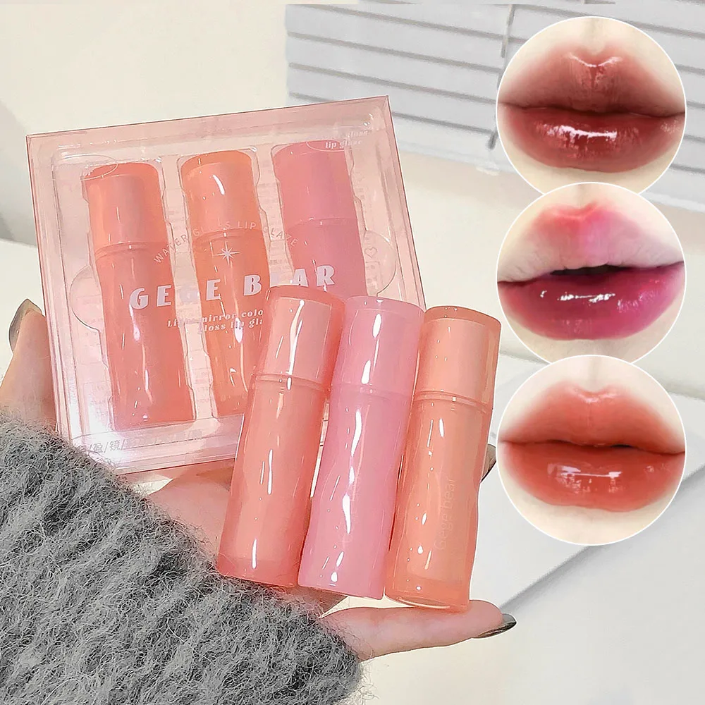 Gege bear Light Mirror Color Hydrating Lip Gloss Hydrating Mirror Moisturizing Lip Gloss Set for Young Girl