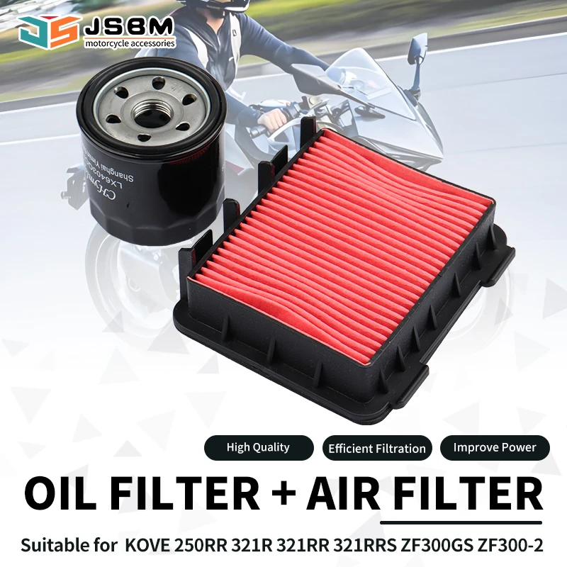 

JSBM Motorcycle Accessories Air Filter Oil Filters For KOVE 250RR 321R 321RR 321RRS ZF300GS ZF300-2 Engine Intake Cleaner