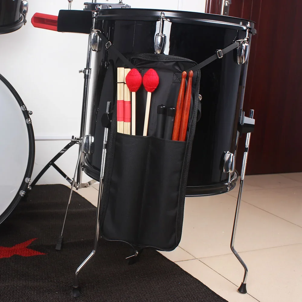 IRIN Trommelstock-Tasche, schwarz, Oxford-Stoff, verdicktes, farbenfrohes Etui, wasserdichte Handtaschen, Trageriemen, Percussion-Zubehör – Detail 4