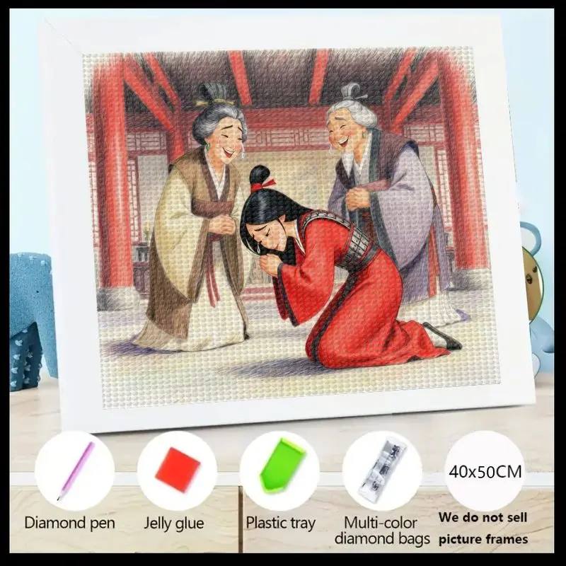 

1 шт., 5D полный дрель, набор для алмазной живописи в стиле Мулан, традиционный китайский настенный рисунок Piety и семейный настенный рисунок «сделай сам»,