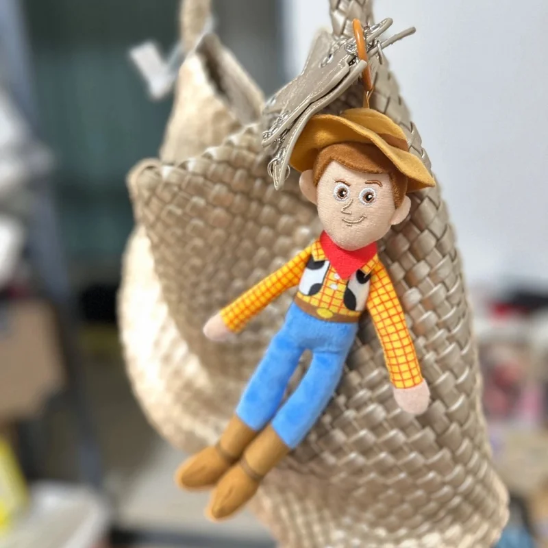 Porte-clés rempli de peluche Disney Woody pour fille, sac à dos avec fermeture éclair, corde suspendue, décoration pour Couple et garçon, pantalon, jouet de décoration, cadeau d'anniversaire