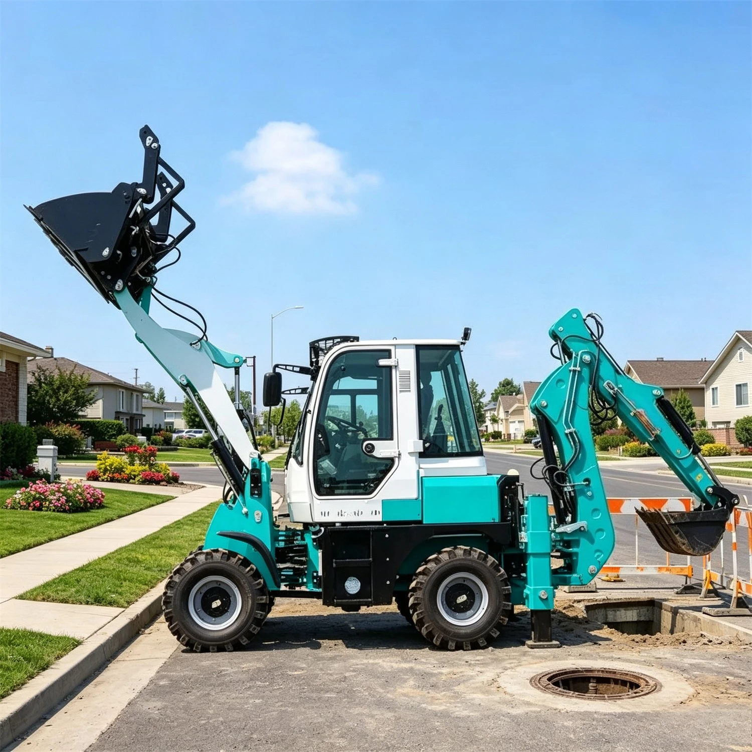 Multifunctional Backhoe Loader with Hydraulic Controls for Agriculture Construction Two Busy Loaders Factory Price