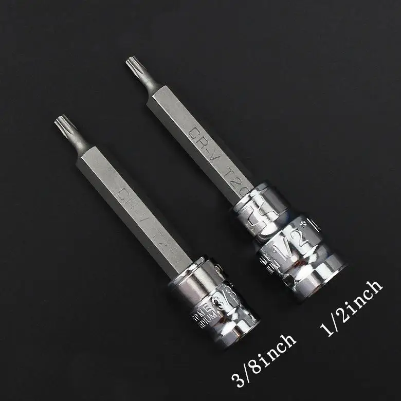 40Pcs Impact Socket Set 1/2'' 3/8'' Adaptor Drive Shank Hex Torx XZN Spline Star Extension Bit Socket Adaptor Conversion Tools