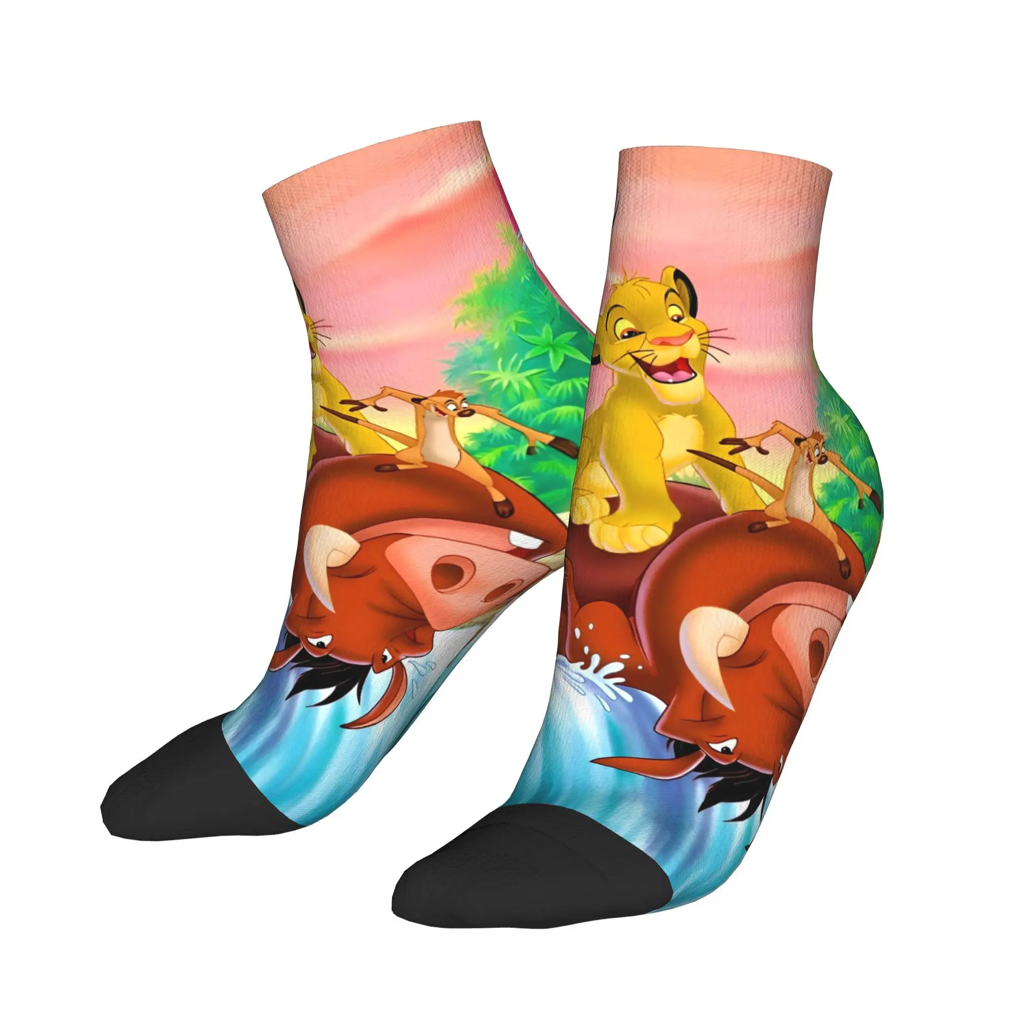 

Lion King Simba Cartoon Stockings Kawaii Pattern Fashion Socks Winter Non Skid Socks Couple Skateboard Medium Soft Socks