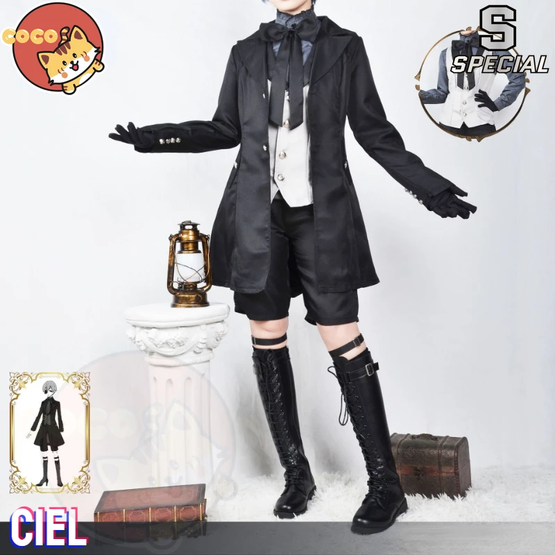 

Black Butler Ciel Phantomhive Cosplay Costume Anime Cos Phantomhive Cosplay Ciel Devil Demon Uniform and Cosplay Wig CoCos-S