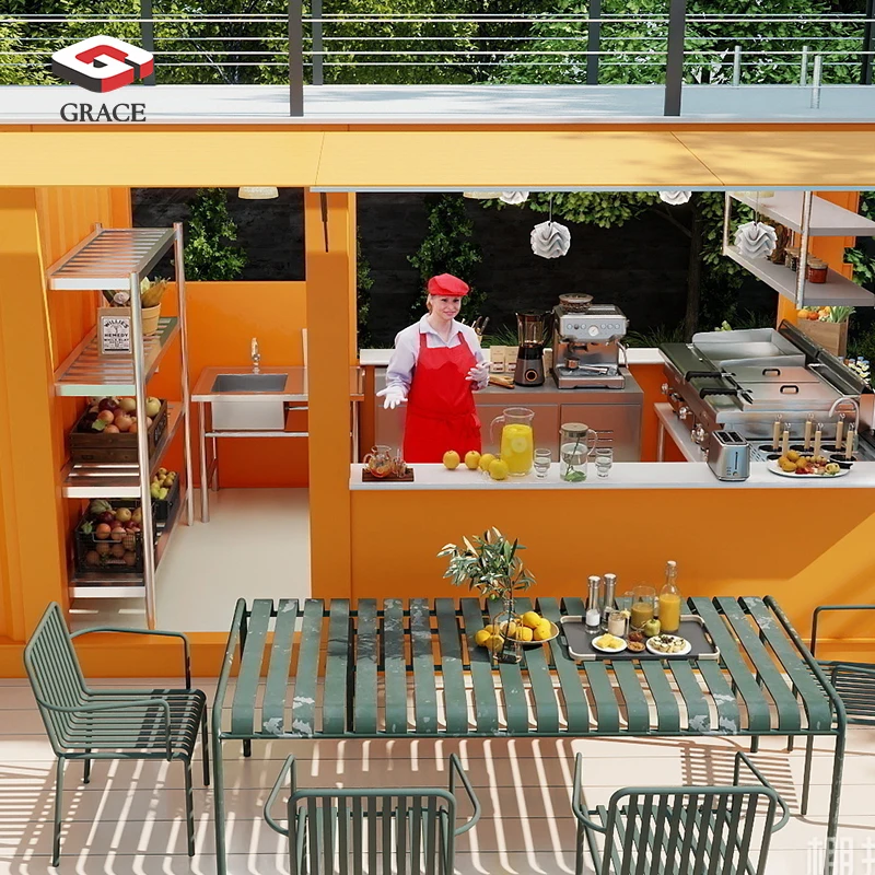 GRACE China Supplier of Complete Prefab Kitchen Equipment Set for Shipping Container, Modern Food Truck & Snack Kiosk Business