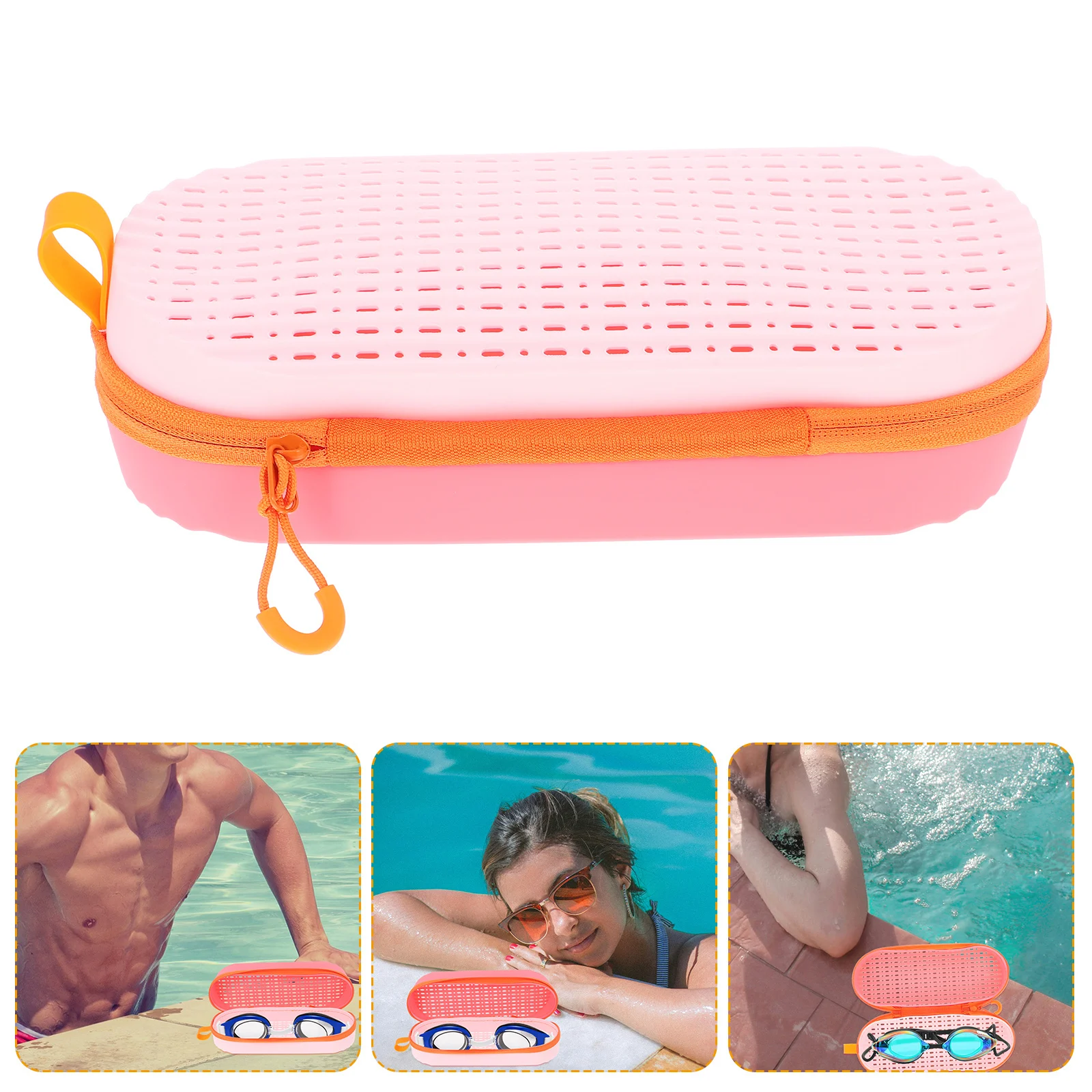 

Swimming Goggles Storage Box with Drain Hole Soft Silicone Case for Eyewear Protection Swim Accessories