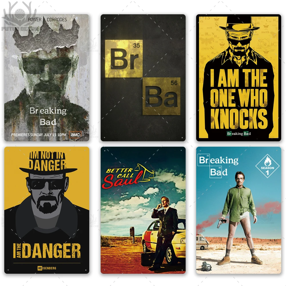 Putuo Decor-cartel de Metal Breaking Bad, placa de letrero de estaño de Metal, letrero de Metal, decoración de pared Retro para Bar y Club,