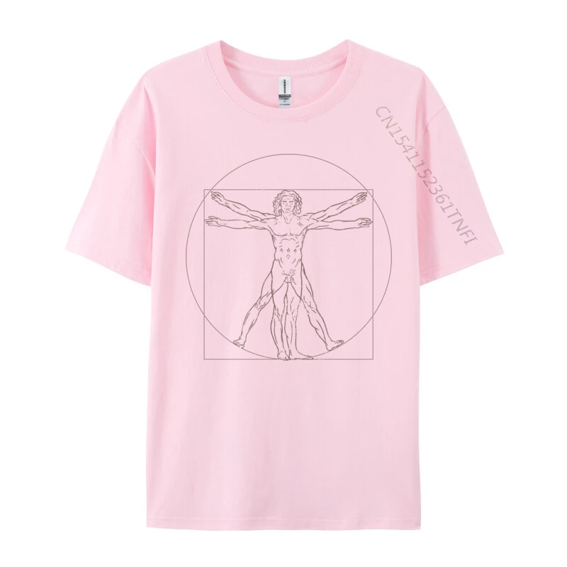 

Da Vinci Vitruvian Man Art Enthusiast Print Tops Shirt Retro Cool Cotton Fabric Men T Shirt Luxury Designer T-Shirts