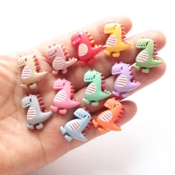 10pcs 20*25mm Cartoon Dinosaurs Mini Animal Flatback Resin Cabochon Scrapbook DIY Jewelry Decor Embellishments Craft Accessories