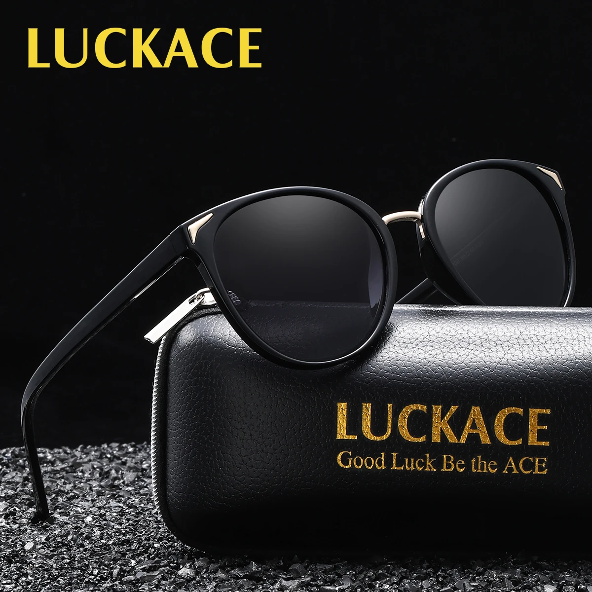 LUCKACE Unisex Polarized Sunglasses Cat Eye Frame TAC Lenses UV And Glare Reduction Daily Accessories Gift Selection