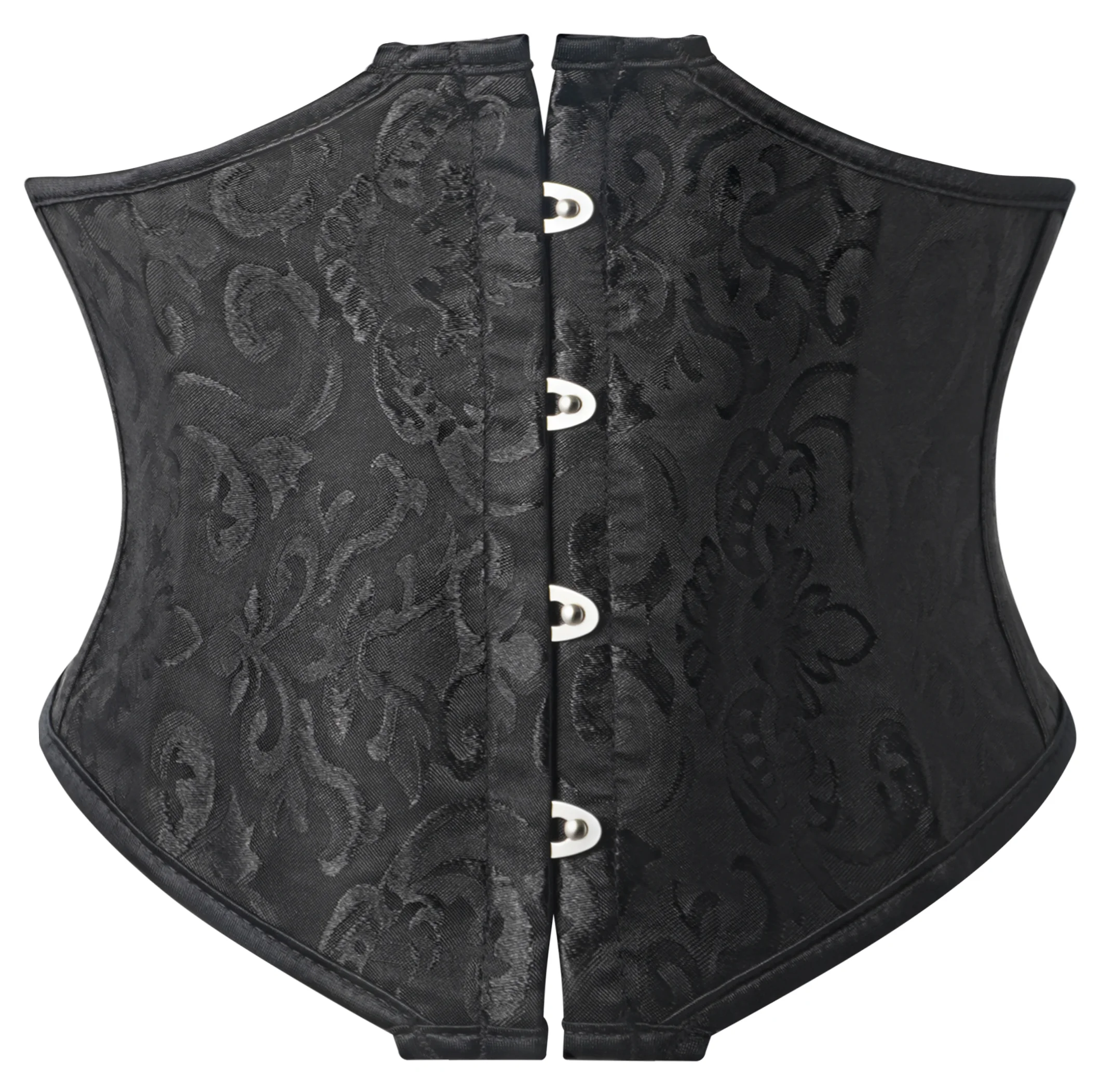 Retro Floral Jacquard Waist Cincher Corset Belt Women Back Lace Up Front Metal Hook Body Shaper For Halloween Club Occasion