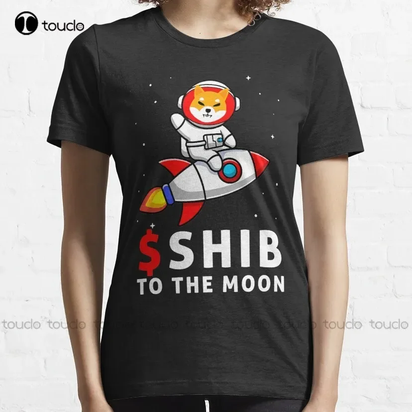$Shib To The Moon Shiba Inu Coin Shiba Token Shiba Crypto  Classic T-Shirt Anime Tshirt Custom Aldult Teen Unisex Xs-5Xl New