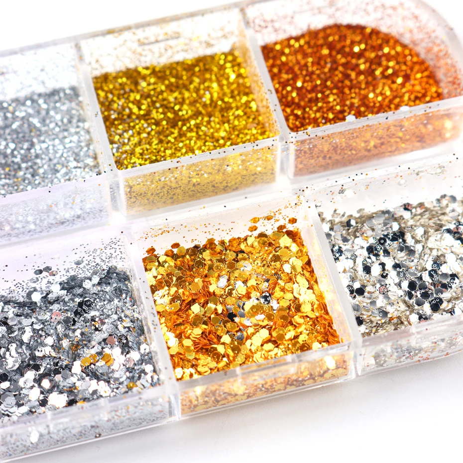 12 grades cromo dourado prateado prego glitter em pó brilhante espelho rosa lantejoulas pigmento areia poeira para decorações da arte do prego manicure