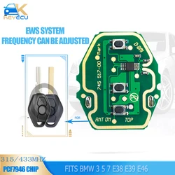 KEYECU EWS Remote Key Control Circuit Board 3 Button 315MHZ/433MHz for BMW 3 5 7 E38 E39 E46