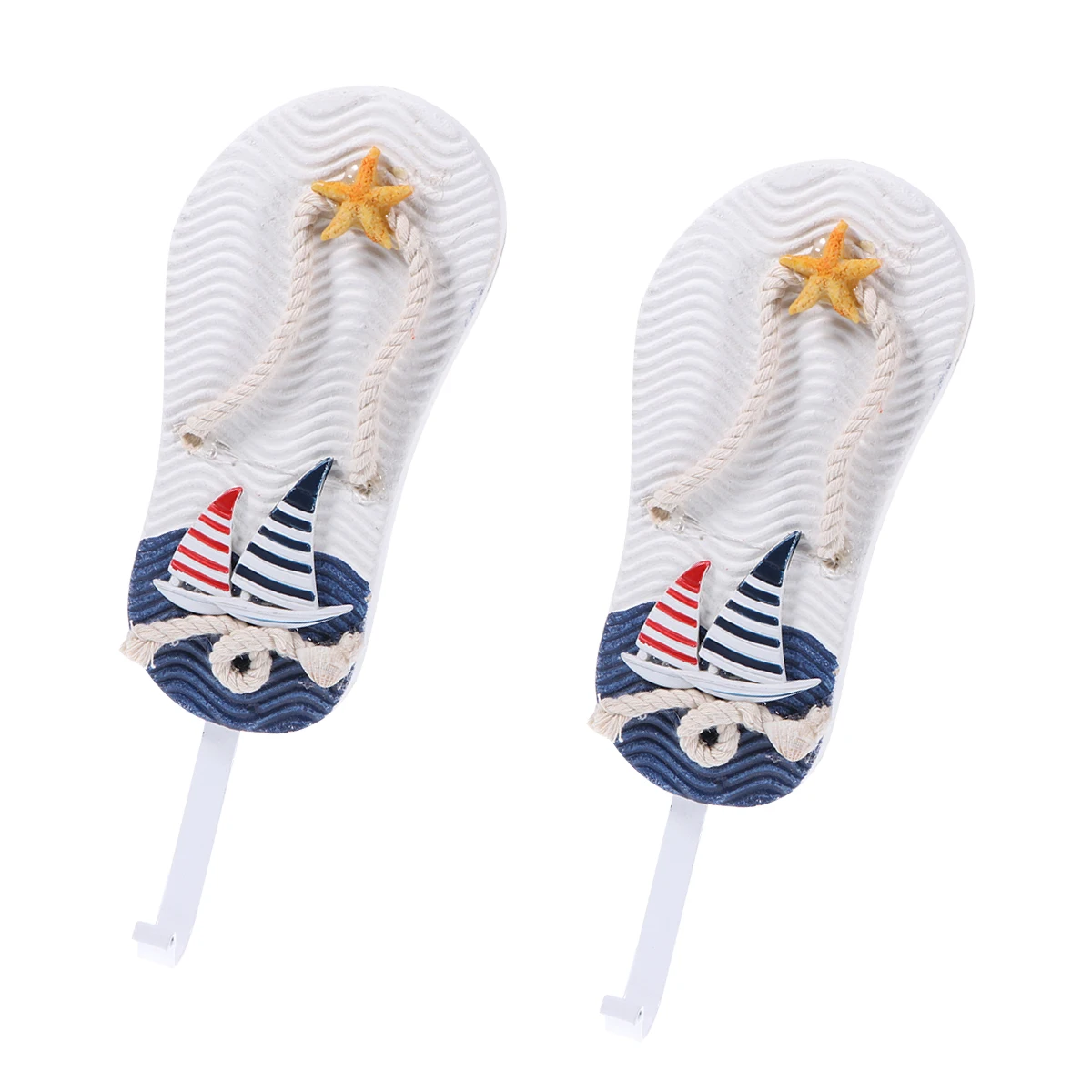 

2pcs Wooden Hooks Mediterranean Style Wall Hangers Unique Decorative Strong for Keys Umbrella Wooden Wall Hooks Home