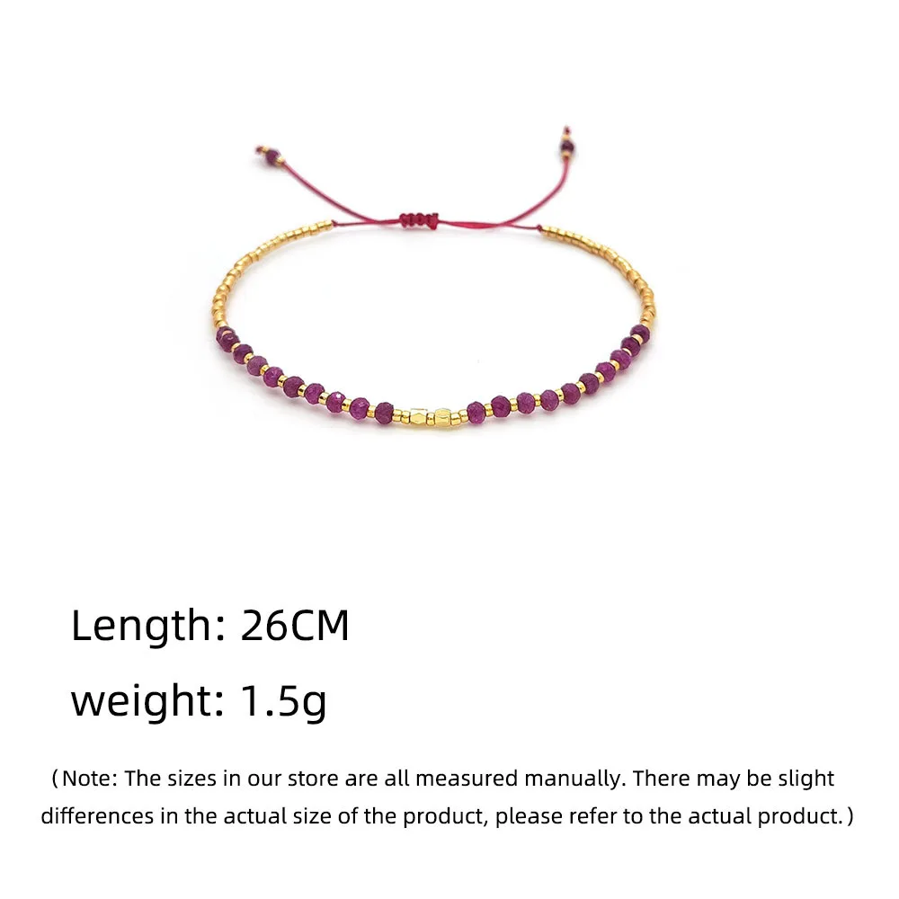 HERLOOK Gold Color Miyuki Beads Bracelet for Women Natural Stone Faceted Beads Dainty Bracelets Adjustable Pulseras Jewelry