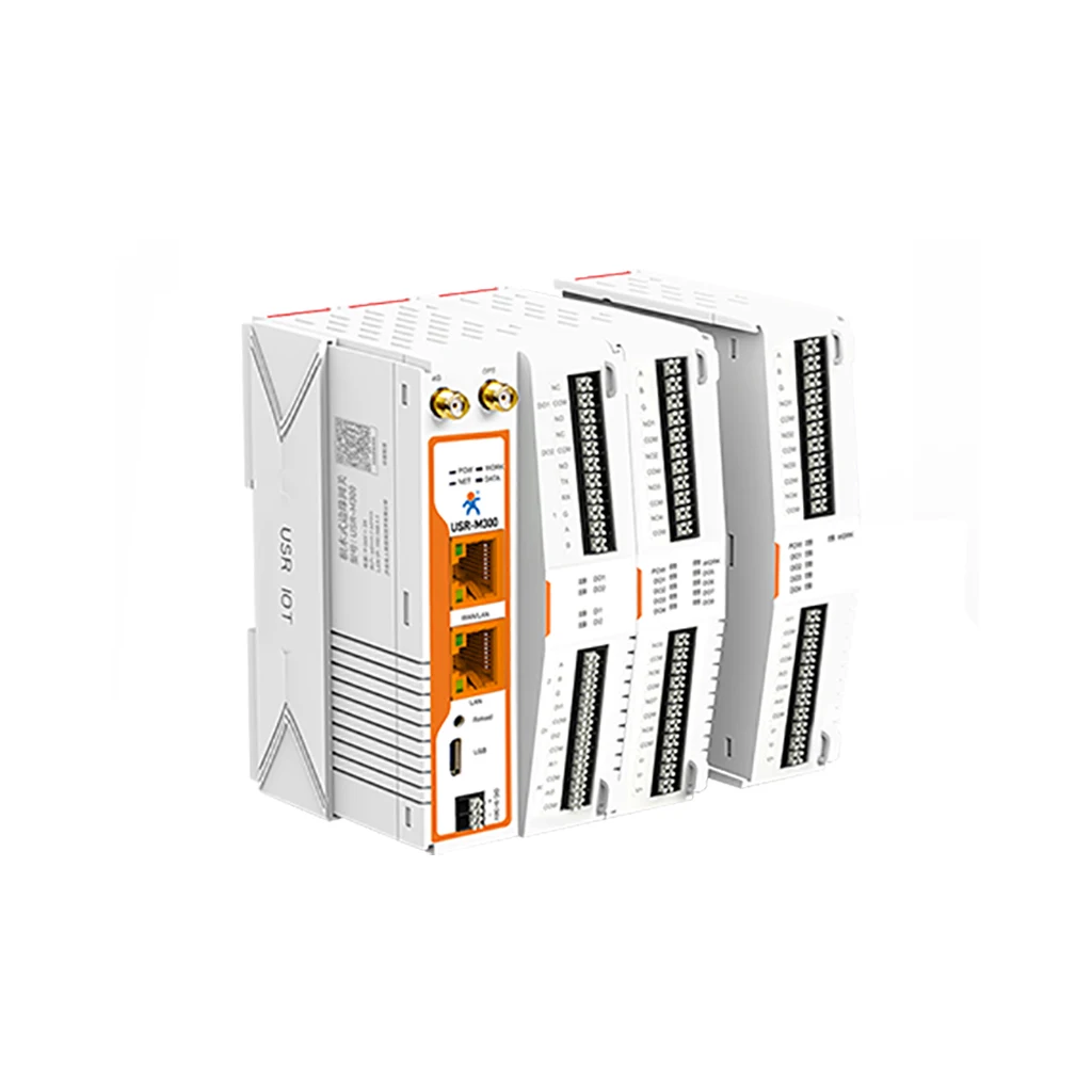 リモートIO拡張可能な高性能でスケーラブルなエッジiotゲートウェイ、シリアルポートサポート、Modbus tcp rtu、lte、4g、rs232、485、USR-M300