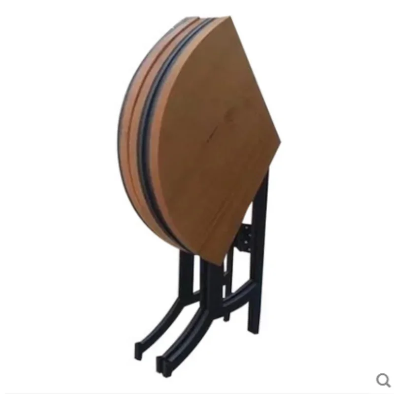 Modern minimalist solid wood round folding multi-functional wrought iron household storage large round dining table furniture