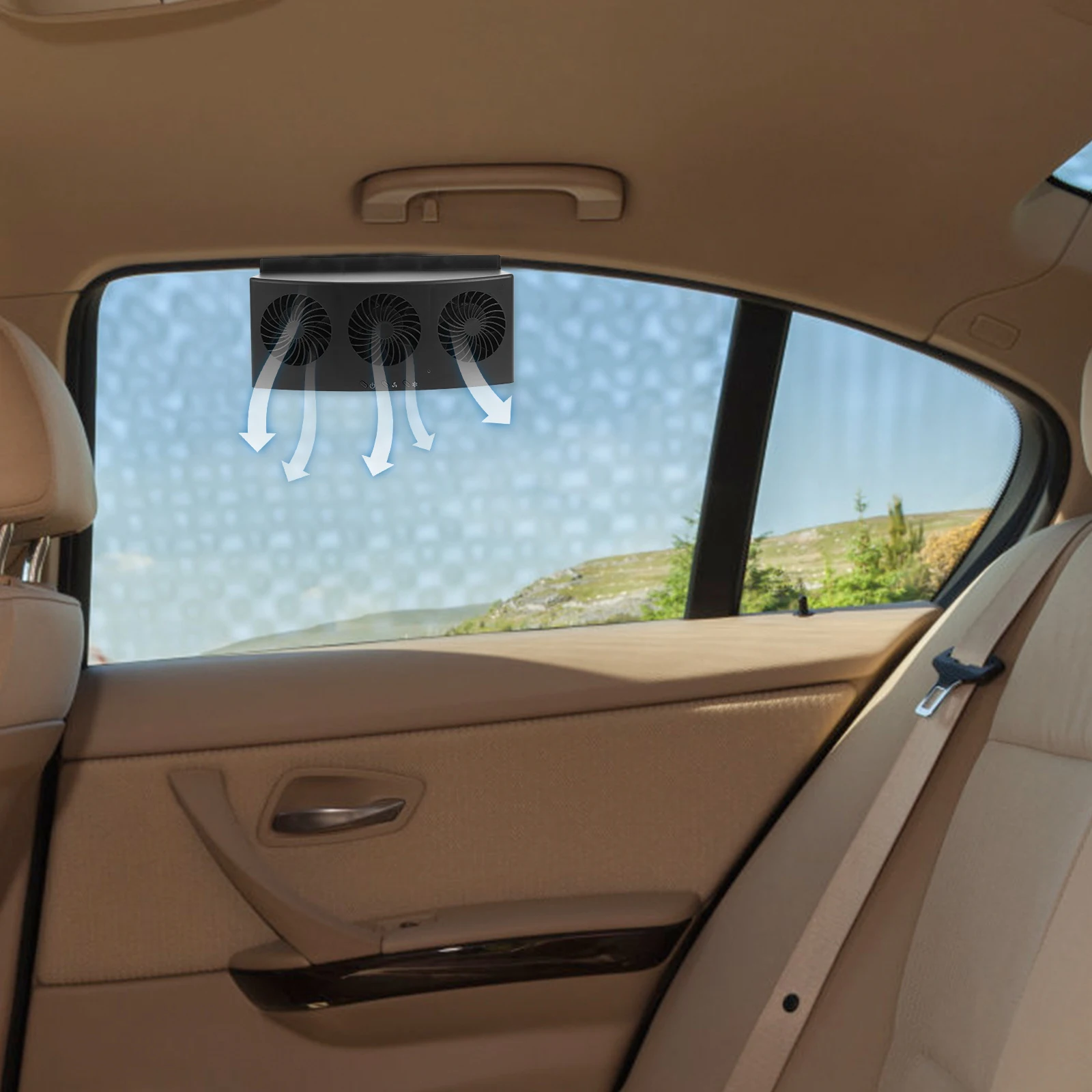 

Car Exhaust Fan Small Cooling Adjustable Window Vent Air for Auto Car Interior Cooling Fan Device Efficient Air Circulation USB