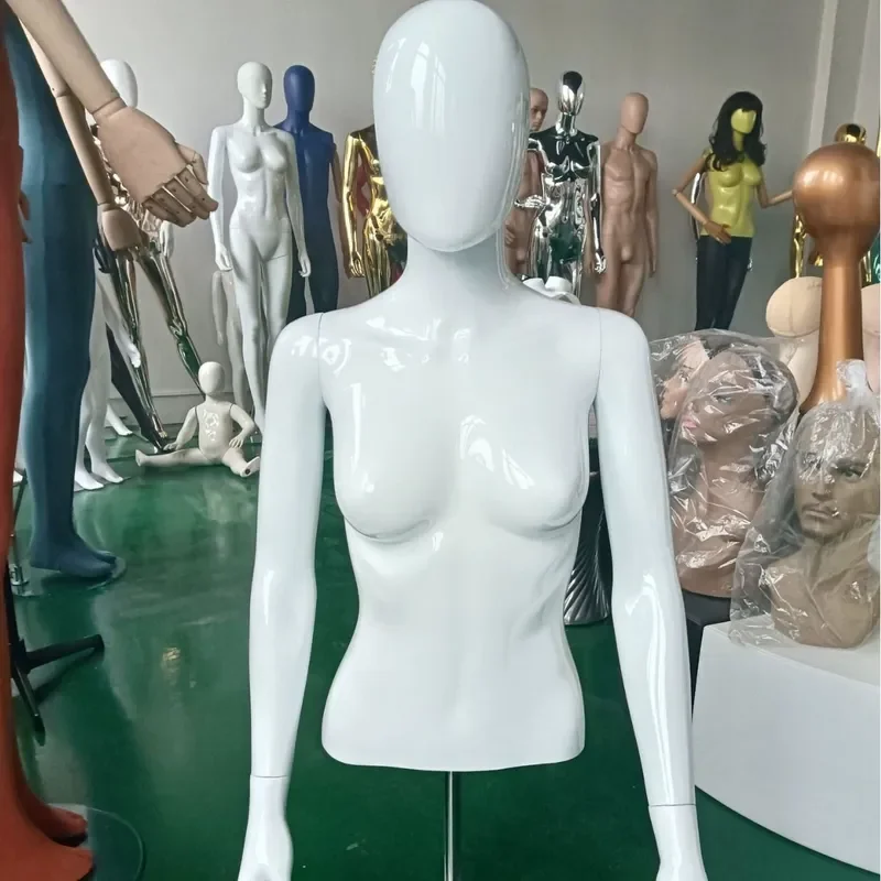 Half Body Mannequin Female Dress Form Display Stand for Clothing Store Window Decoration Simulation Human Model Prop