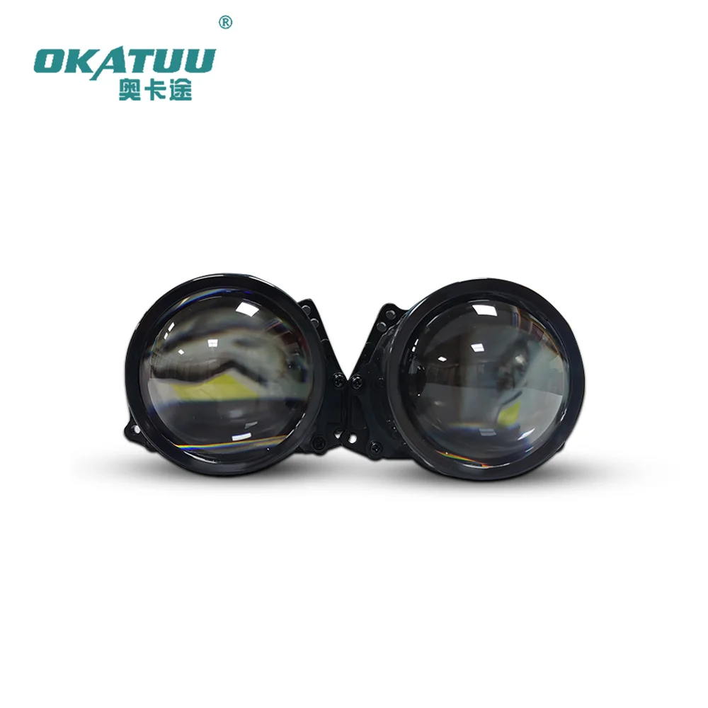 OKATUU 24V Truck Bus Front Light 55W 65W Bi LED Projector Lens 24V For Truck Bus 3.0Inch LED Projector Headlight