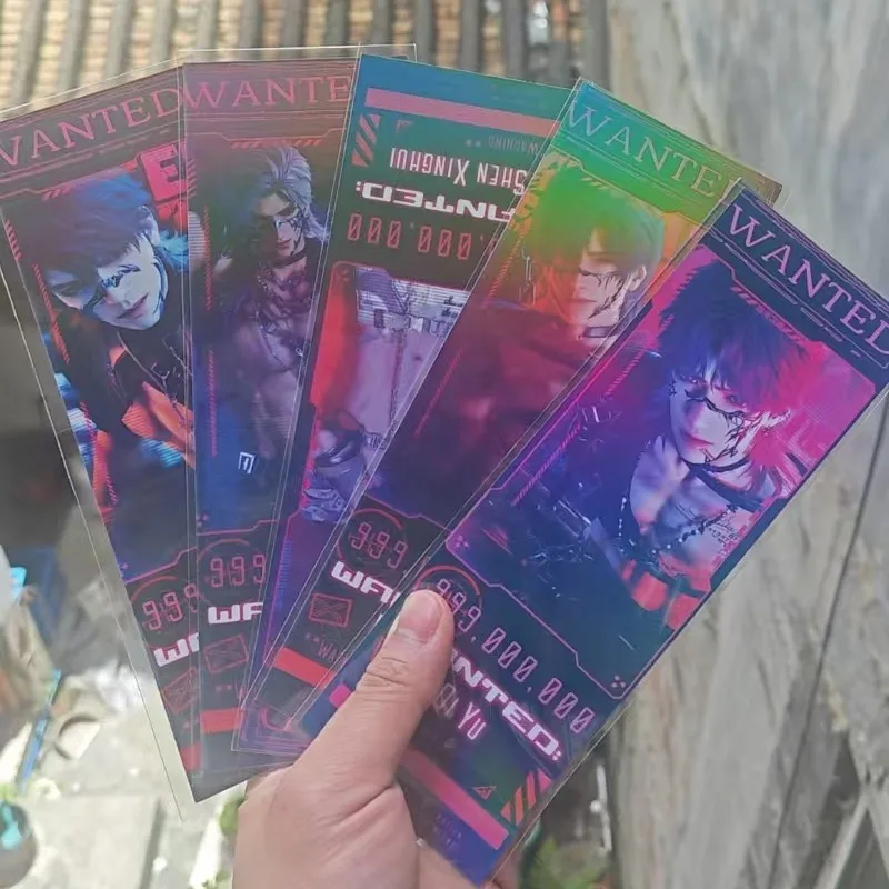 5Pcs/Pack Game Love and Deepspace Laser Ticket Rectangular Bookmark Xavier Zayne Rafayel ralayo Sylus Caleb LOMO Postcard Gift