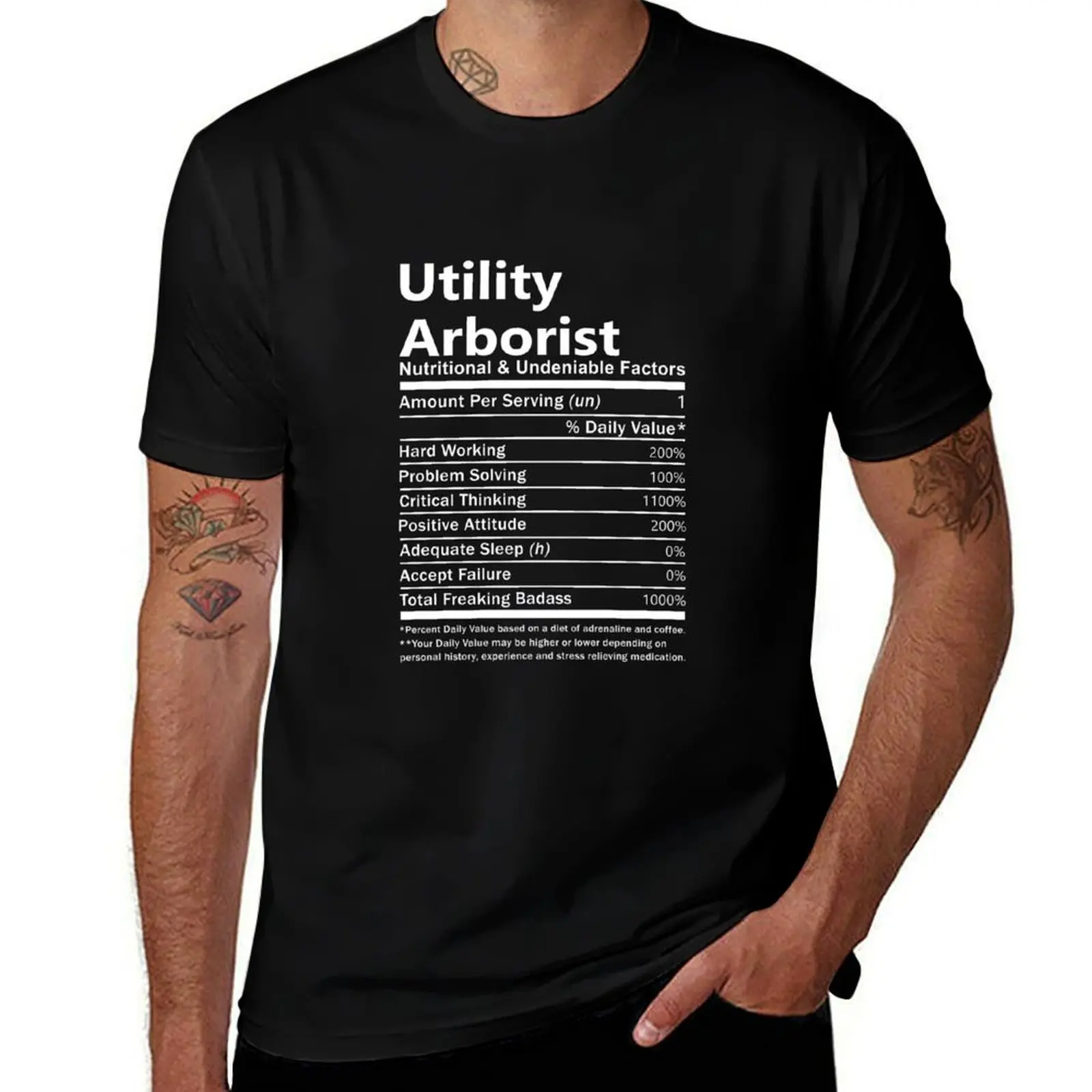 Utility Arborist T Shirt - Nutritional And Undeniable Factors Gift Item Tee T-Shirt Big Size Daily Wear T-Shirt