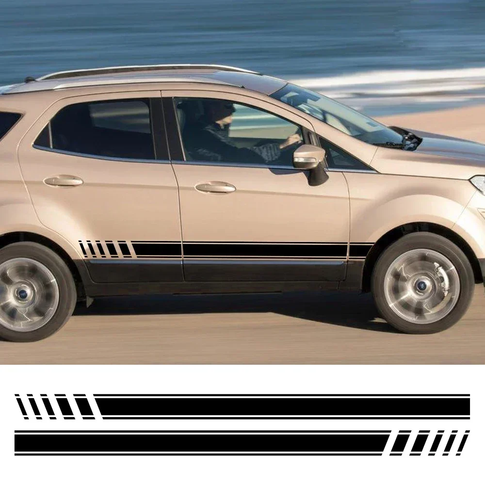 

Car Side Stripes Waterproof Stickers For Ford Ecosport Auto Vinyl Film Sport Racing Decals Decoration Tuning Accessories