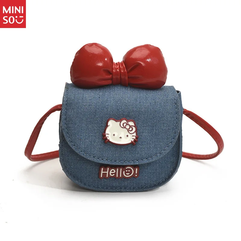 Miniso Kids Cat Purse with Bow, Cute Mini Crossbody Bag for Toddler Girls
