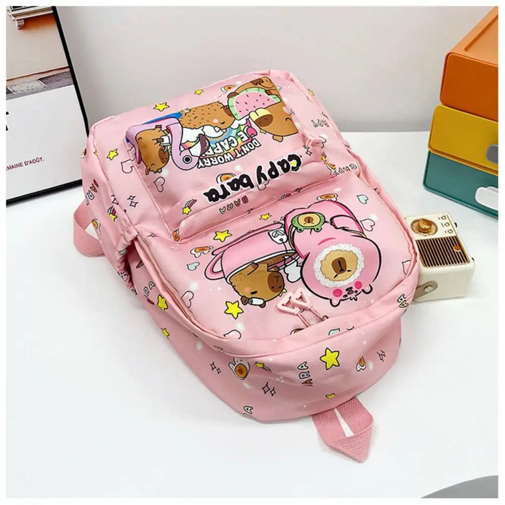 New Large Capacity Capybara Backpack Breathable Cartoon Student Schoolbag Ultra-light Nylon Book Bag