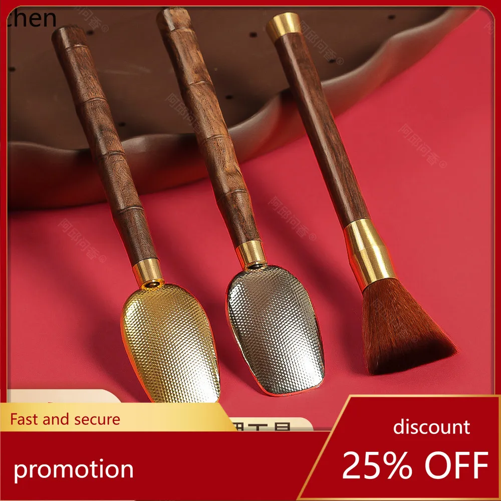 Cz solid wood buddha dust sweep incense ash shovel   statue cleaning tool  incense burner ash   spoon dust removal soft brush