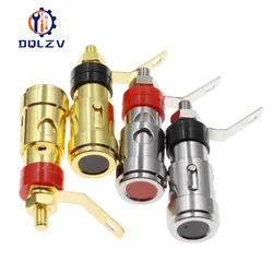 2PCS Gold-plated push-Type Spring Terminal Speaker Amplifier Spring Self-Locking Socket Push-Type Terminal